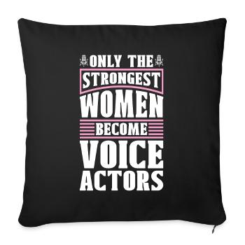 Voice Actor Only The Strongest Women Voice Art - Throw Pillow Cover 17.5” x 17.5” - black - Front