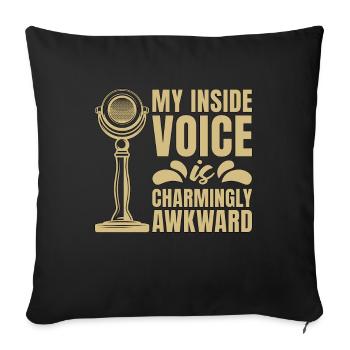 Voice Actor My Inside Voice Is Announcer Voiceover - Throw Pillow Cover 17.5” x 17.5” - black - Front