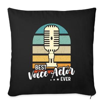 Voice Actor Best Voice Actor Ever Retro Announcer - Throw Pillow Cover 17.5” x 17.5” - black - Front