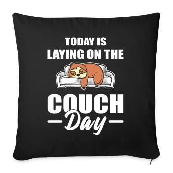 Sleepy Sloth Sleepyhead - Throw Pillow Cover 17.5” x 17.5” - black - Front