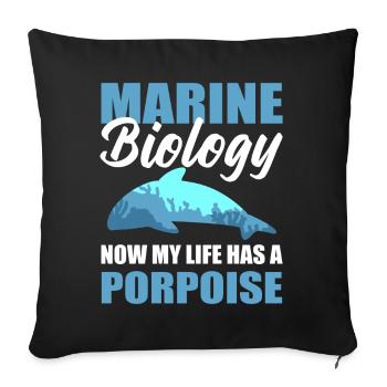 Cool Ocean Animal Marine Biologist - Throw Pillow Cover 17.5” x 17.5” - black - Front