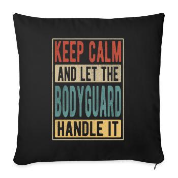 Bodyguard Retro Gift - Throw Pillow Cover 17.5” x 17.5” - black - Front