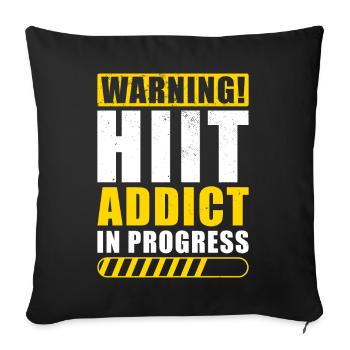HIIT Workout Training Motivation HIIT Hard Train - Throw Pillow Cover 17.5” x 17.5” - black - Front