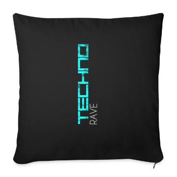 Techno Rave - Throw Pillow Cover 17.5” x 17.5” - black - Front