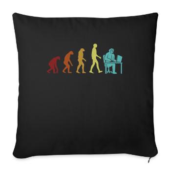 Hacker Evolution Ethical Hacking White Hat Black - Throw Pillow Cover 17.5” x 17.5” - black - Front