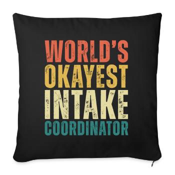 World's Okayest Intake Coordinator - Throw Pillow Cover 17.5” x 17.5” - black - Front