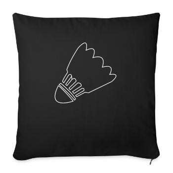 Badminton - Throw Pillow Cover 17.5” x 17.5” - black - Front