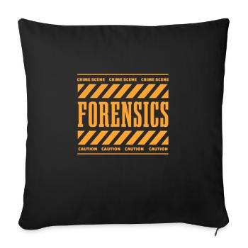 Forensics Crime Scene Caution - Throw Pillow Cover 17.5” x 17.5” - black - Front