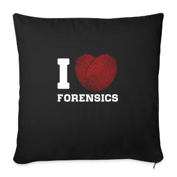 I Love Forensics - Throw Pillow Cover 17.5” x 17.5” - black - Front