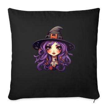 Witch - Throw Pillow Cover 17.5” x 17.5” - black - Front