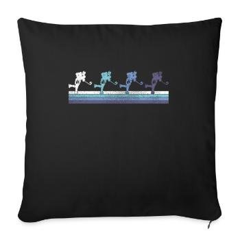 Hockey Action - Throw Pillow Cover 17.5” x 17.5” - black - Front