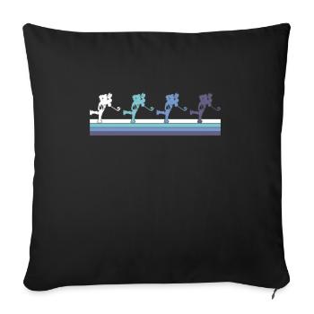 Hockey Action - Throw Pillow Cover 17.5” x 17.5” - black - Front