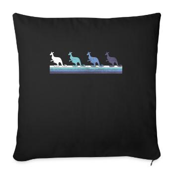 Gradient Kangaroo Silhouette - Throw Pillow Cover 17.5” x 17.5” - black - Front