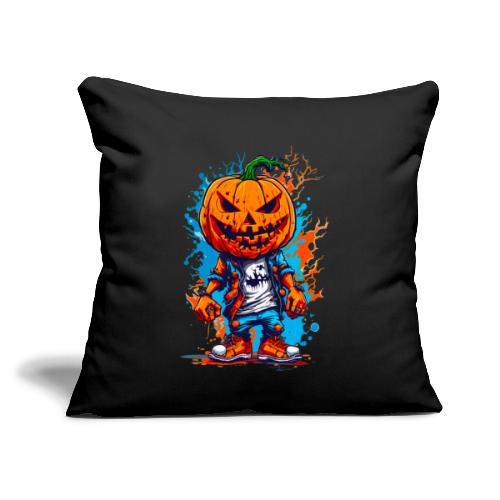 Elevate Halloween with Our Pumpkin Head T-Shirt! - Throw Pillow Cover 17.5” x 17.5”
