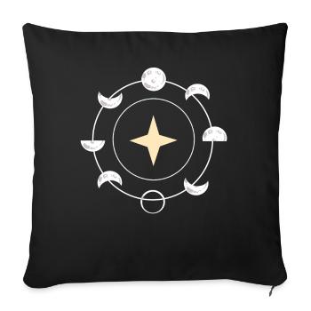 Astrology Lunar Eclipse Astrologer - Throw Pillow Cover 17.5” x 17.5” - black - Front