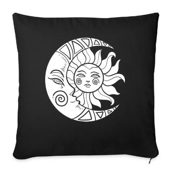 Moon And Sun Lunar Geologist - Throw Pillow Cover 17.5” x 17.5” - black - Front