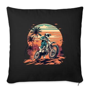 Motocross Motocross Motorbic Motocross Dirtbike - Throw Pillow Cover 17.5” x 17.5” - black - Front