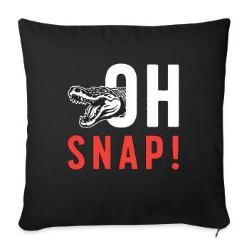 Alligator Hunting Oh Snap Alligator River Wildlife - Throw Pillow Cover 17.5” x 17.5” - black - Front