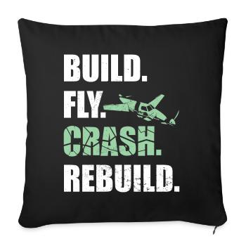 RC Model Airplane Pilot Gift - Throw Pillow Cover 17.5” x 17.5” - black - Front