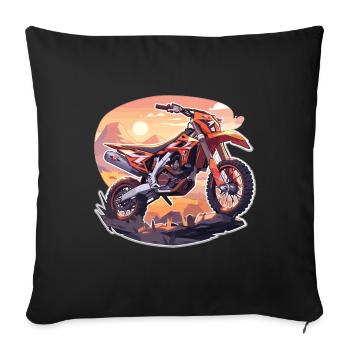 Motocross Motocross Motorcycle Motocross Children - Throw Pillow Cover 17.5” x 17.5” - black - Front