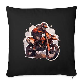 Motocross Motocross Motorcycle Motocross Children - Throw Pillow Cover 17.5” x 17.5” - black - Front