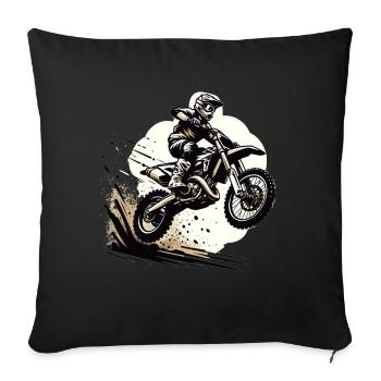 Motocross Motorcycle Motocross Driver Motocross - Throw Pillow Cover 17.5” x 17.5” - black - Front