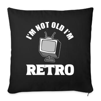 I'm Not Old I'm Retro Computer Technician - Throw Pillow Cover 17.5” x 17.5” - black - Front