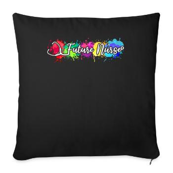 Future Nurse Toddler Nurse - Throw Pillow Cover 17.5” x 17.5” - black - Front