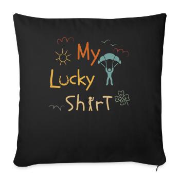 Parachuting, SKYDIVE SKYDIVING SKYDIVER, Vintage - Throw Pillow Cover 17.5” x 17.5” - black - Front