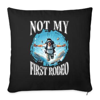 Parachuting SKYDIVE SKYDIVING Parachutist funny - Throw Pillow Cover 17.5” x 17.5” - black - Front