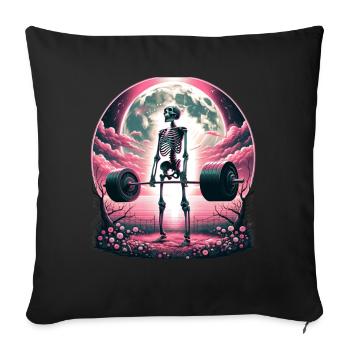 Funny Meme Exercise Weightlifter Weightlifting - Throw Pillow Cover 17.5” x 17.5” - black - Front
