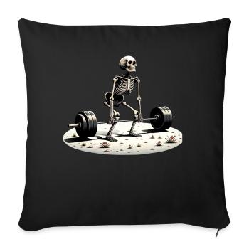 Funny Meme Exercise Weightlifter Weightlifting - Throw Pillow Cover 17.5” x 17.5” - black - Front