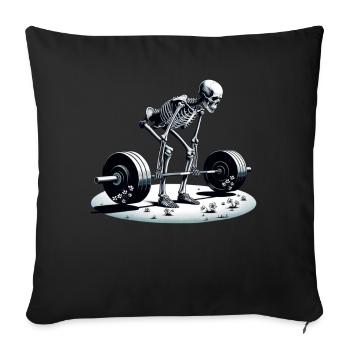 Funny Meme Exercise Weightlifter Weightlifting - Throw Pillow Cover 17.5” x 17.5” - black - Front