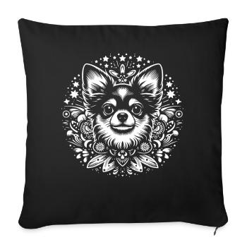 Chihuahua Core - Throw Pillow Cover 17.5” x 17.5” - black - Front