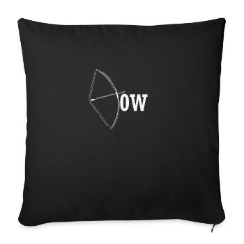 Archery Bow - Throw Pillow Cover 17.5” x 17.5” - black - Front