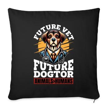 Veterinary Medicine Future Vet Future Vet Tech - Throw Pillow Cover 17.5” x 17.5” - black - Front