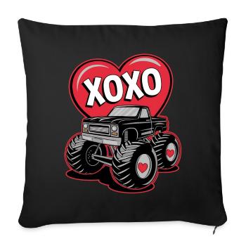 toddler boys valentine - Throw Pillow Cover 17.5” x 17.5” - black - Front