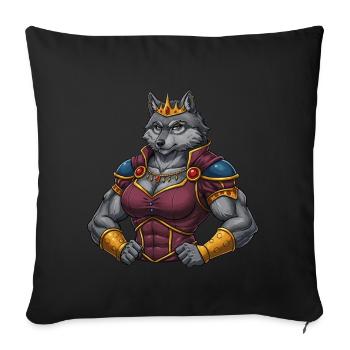 Wolf queen - Throw Pillow Cover 17.5” x 17.5” - black - Front