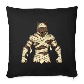 Wolf Mummy - Throw Pillow Cover 17.5” x 17.5” - black - Front