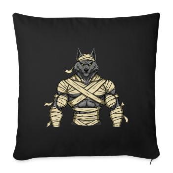 Wolf Mummy - Throw Pillow Cover 17.5” x 17.5” - black - Front