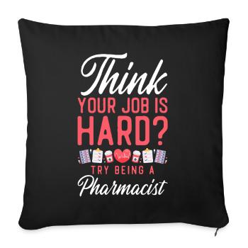 Pharmacy Tech Technician - Throw Pillow Cover 17.5” x 17.5” - black - Front