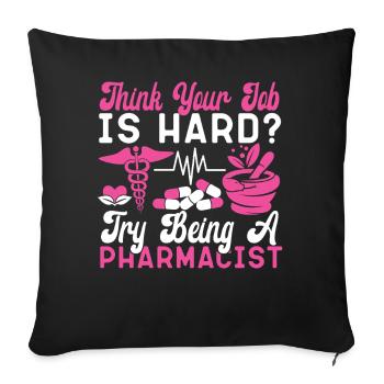Pharmacy Tech Technician - Throw Pillow Cover 17.5” x 17.5” - black - Front