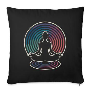 Zen Meditation Ripples - Throw Pillow Cover 17.5” x 17.5” - black - Front