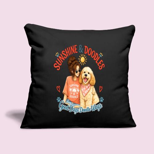 Sunshine & Doodles – Good Days, Doodle Ways - Throw Pillow Cover 17.5” x 17.5”