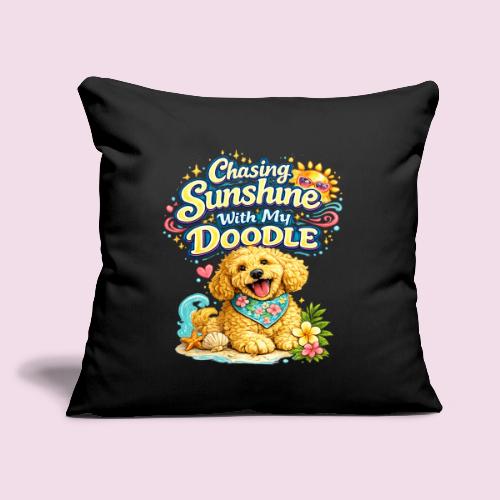 Chasing Sunshine With My Doodle - Throw Pillow Cover 17.5” x 17.5”