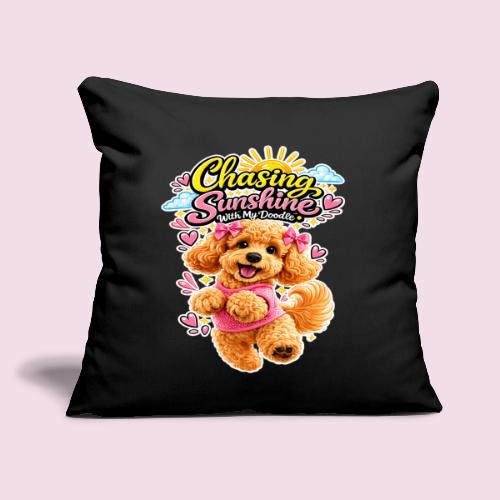 Chasing Sunshine With My Doodle - Throw Pillow Cover 17.5” x 17.5”