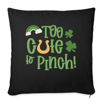 Too Cute To Pinch Funny - Throw Pillow Cover 17.5” x 17.5” - black - Front