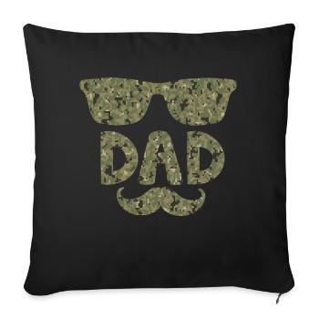 Dad Life Camo - Throw Pillow Cover 17.5” x 17.5” - black - Front