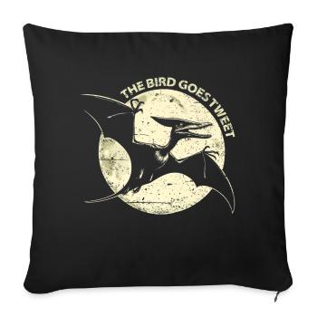 Bird Goes Tweet Premium - Throw Pillow Cover 17.5” x 17.5” - black - Front