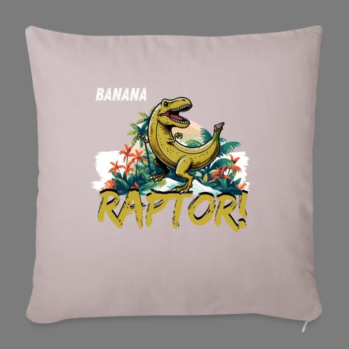 Funny Banana Raptor T-Rex Design - Throw Pillow Cover 17.5” x 17.5”
